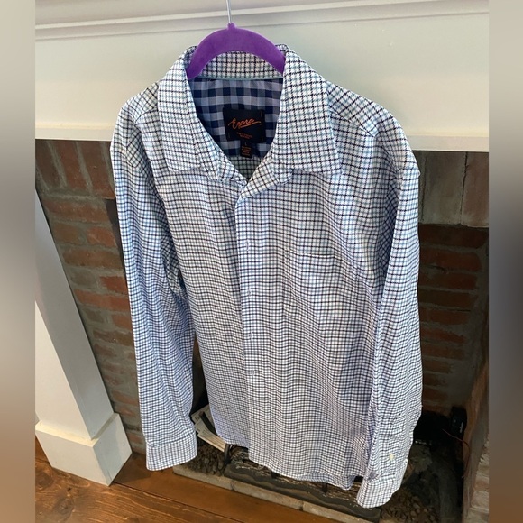 Mens Egara NonIron Slim Fit Stretch Button Down Heavy Material Plaid Shirt Large - Picture 2 of 6